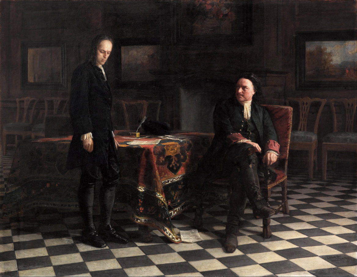 peter the great interrogating the tsarevich alexei petrovich at peterhof